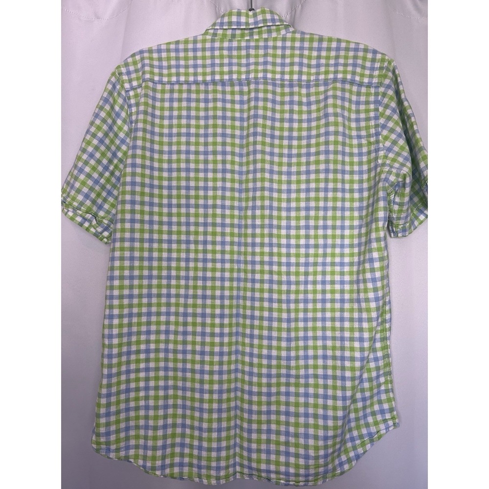 Island Republic Linen Cotton Button Up Mens Med Checkered Short Sleeve Casual - Picture 4 of 6